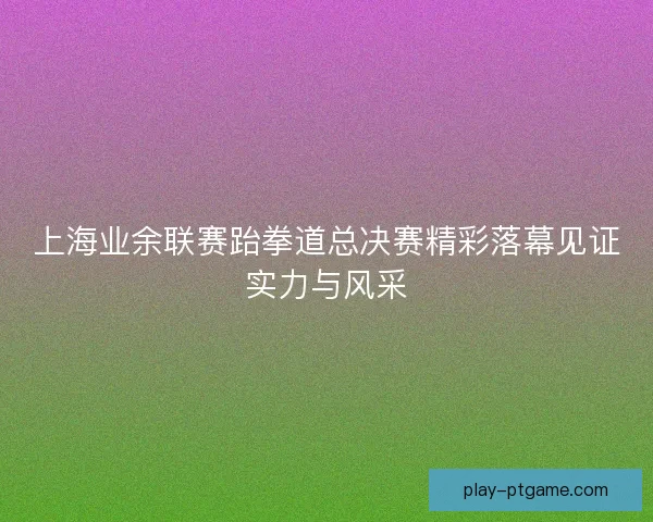 上海业余联赛跆拳道总决赛精彩落幕见证实力与风采