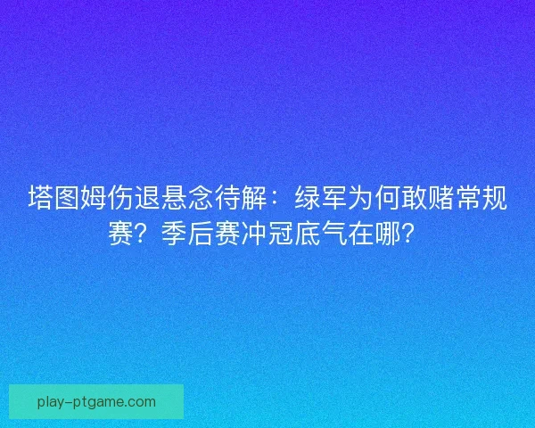 塔图姆伤退悬念待解：绿军为何敢赌常规赛？季后赛冲冠底气在哪？